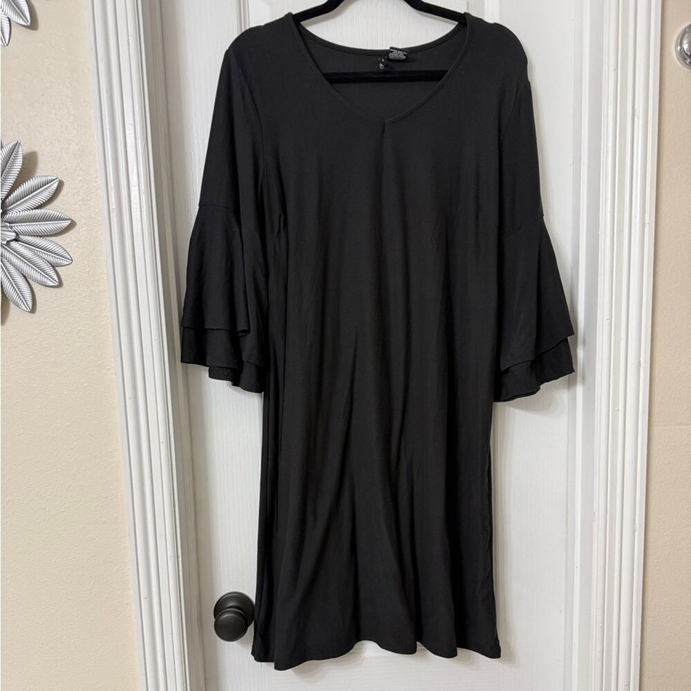New direction Black tunic dress with bell sleeves size PL